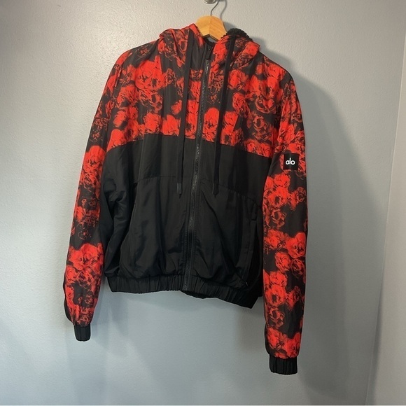 Alo yoga ROSES FREERIDER JACKET cherry and black color Small - Picture 2 of 14